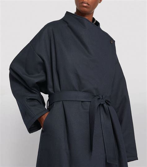 draped trench coat
